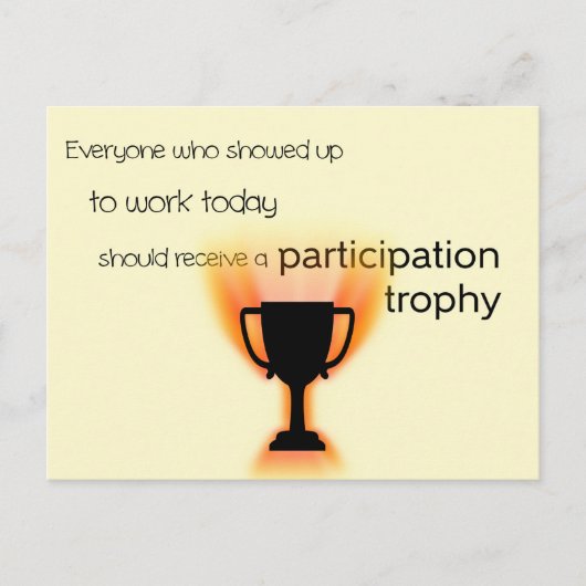 Carte Postale Trophée de participation (Devant)