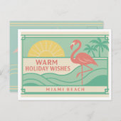 Carte Postale Tropical Art Deco Flamingo Holiday Postcard (Devant / Derrière)