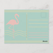 Carte Postale Tropical Art Deco Flamingo Holiday Postcard (Dos)