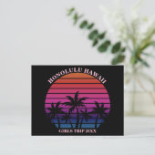 Carte Postale Tropical Beach Girls Trip Pink Black Custom (Debout devant)