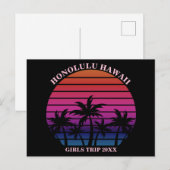 Carte Postale Tropical Beach Girls Trip Pink Black Custom (Devant / Derrière)