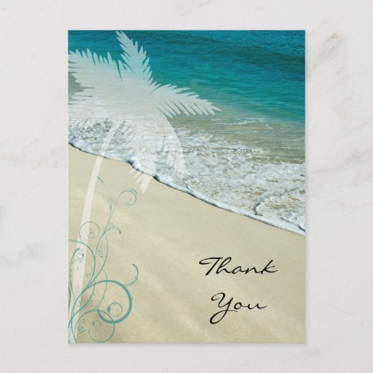 Carte Postale Tropical Beach Merci note (Devant)