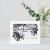 Carte Postale Tropical Beach South Wind Vintage Art (Debout devant)