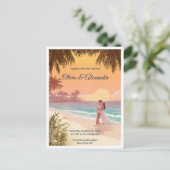 Carte Postale Tropical Beach Sunset Destination Wedding Postcard (Debout devant)