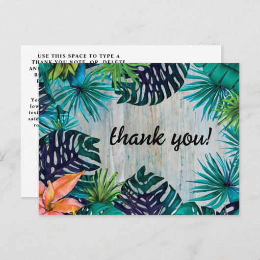 Carte Postale Tropical Beach Vibes Jungle Monstera Feuilles Merc (Devant / Derrière)