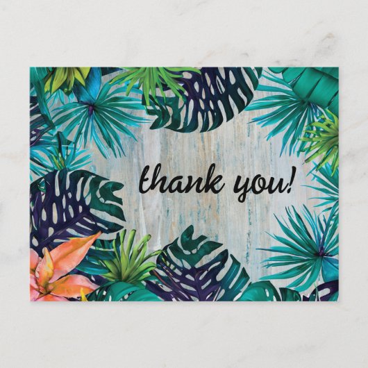 Carte Postale Tropical Beach Vibes Jungle Monstera Feuilles Merc (Devant)