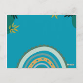 Carte Postale Tropical blue teal (Dos)
