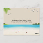 Carte Postale Tropical Christmas Sand Snowman (Dos)