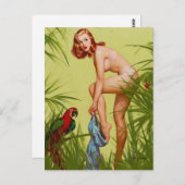 Carte Postale Tropical Dressing Pin Up (Devant / Derrière)