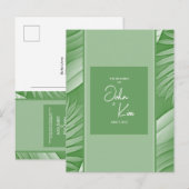 Carte postale Tropical Green Theme Faire-part de m (Devant / Derrière)