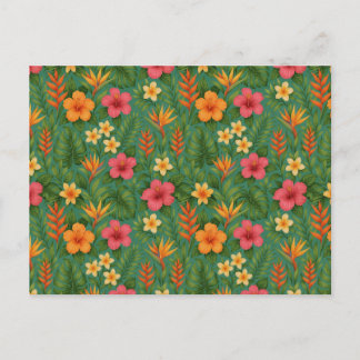 Carte Postale Tropical/Hawaii patterned floral