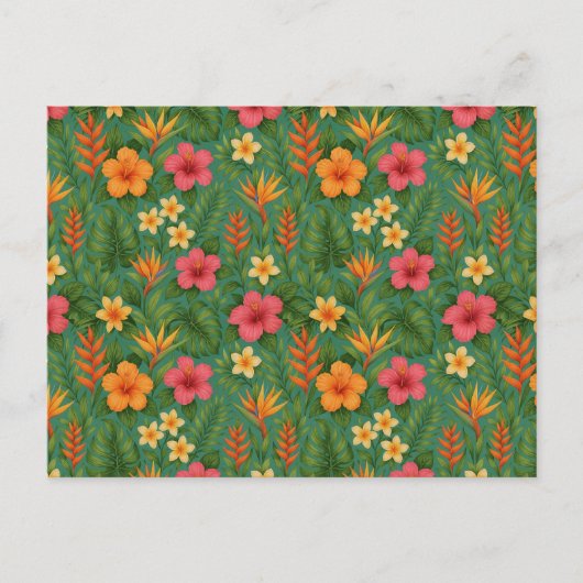 Carte Postale Tropical/Hawaii patterned floral (Devant)