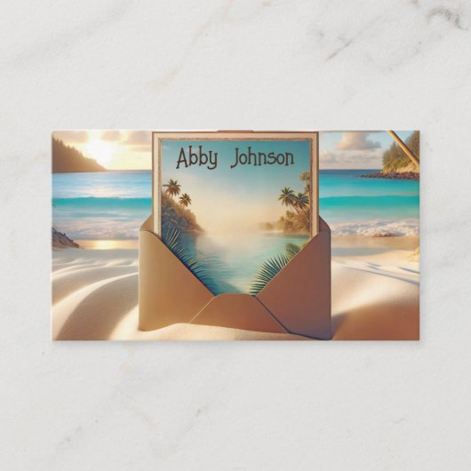 Carte Postale Tropical Island En Enveloppe (Devant)