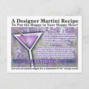 Carte postale Tropical Lavender Mint Martini