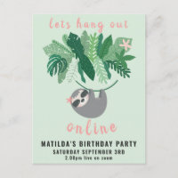 Tropical mignon paresseux passer la fête d'anniver