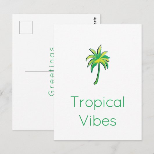 Carte Postale Tropical palm tree card (Devant / Derrière)