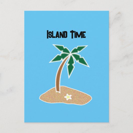Carte Postale Tropical Palm Tree Island Getaway Cartoon Design (Devant)