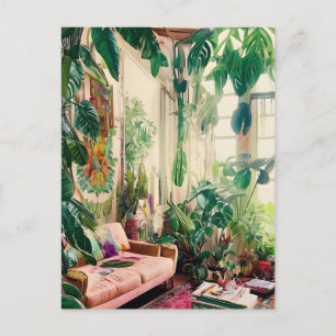 Carte Postale Tropical Plante Lovers Paradise Living Room