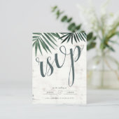 Carte Postale Tropical rustique feuille de palmier rsvp, invitat (Debout devant)