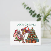 Carte Postale Tropical Santa Joyeux Noël (Debout devant)