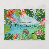 Carte Postale Tropical Sea Turtle We Got Married Postcard (Devant)