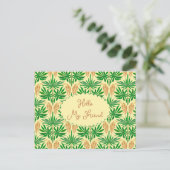 Carte Postale Tropical Vibe Palm Pattern Friendship  (Debout devant)