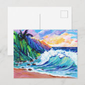 Carte postale Tropicale de la côte de Kauai Na Pal (Devant / Derrière)