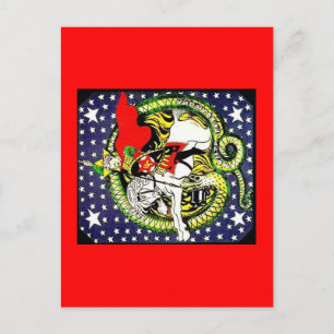 Carte Postale trotsky tuer le dragon contre-révolutionnaire