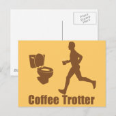Carte Postale Trotter de café amusant (Devant / Derrière)