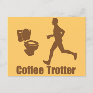 Carte Postale Trotter de café amusant