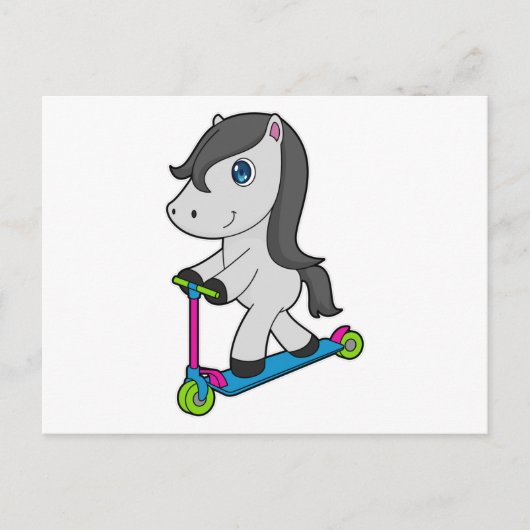 Carte Postale Trottinette à cheval (Devant)