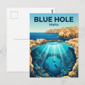 Carte Postale Trou Bleu, Gozo Malte (Devant / Derrière)