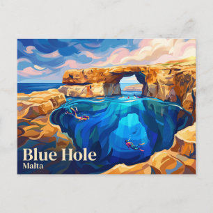 Carte Postale Trou Bleu Malte