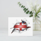 Carte Postale Trou déchiré avec drapeau de prise Union (Debout devant)