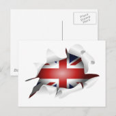 Carte Postale Trou déchiré avec drapeau de prise Union (Devant / Derrière)