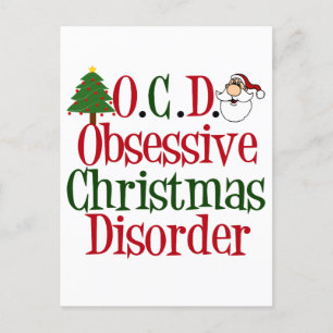 Carte Postale Trouble de Noël obsessif Humour de Noël mignon