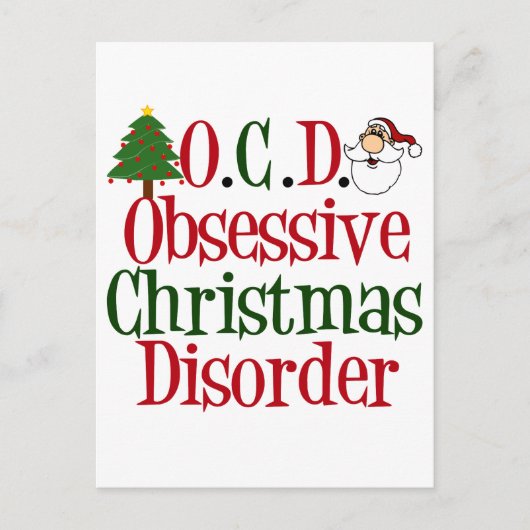 Carte Postale Trouble de Noël obsessif Humour de Noël mignon (Devant)