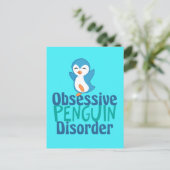 Carte Postale Trouble de pingouin obsessif mignon (Debout devant)