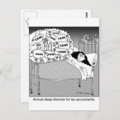 Carte Postale Trouble de sommeil pour les comptables fiscaux (Devant / Derrière)