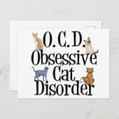 Carte Postale Trouble obsessionnel des chats (Devant / Derrière)