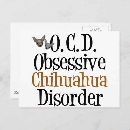Carte Postale Trouble obsessionnel du Chihuahua (Devant / Derrière)