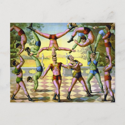 Carte Postale Troupe d'acrobates masculins (Devant)