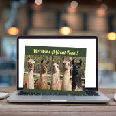 Carte Postale Troupe de lamas heureux ensemble