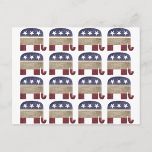 Carte Postale Troupeau d'éléphants GOP Républicain Politique