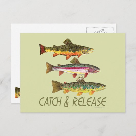 Carte Postale Trout Catch and Release (Devant / Derrière)