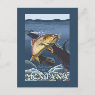 Carte Postale Trout Fishing Cross-Section - Montana