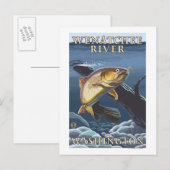 Carte Postale Trout Fishing Cross-Section - Wenatchee River, W (Devant / Derrière)