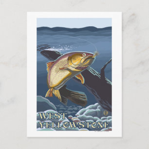 Carte Postale Trout Fishing Cross Section - West Yellowstone,