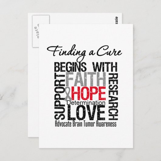 Carte Postale Trouver un remède pour les tumeurs cérébrales (Devant / Derrière)