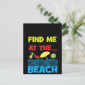 Carte Postale Trouvez-Moi Au Beach Summer Vacation Design (Debout devant)